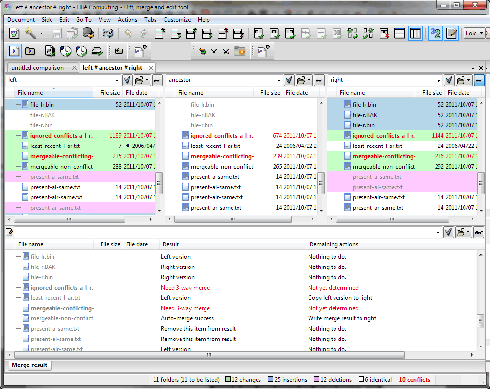 ECMerge Merging Source Codes Folders Using an Ancestor