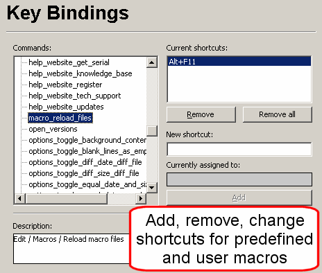 Shortcuts and macros